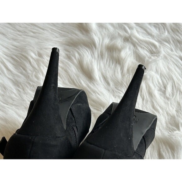 GBG GUESS Womens Size 7.5 Black Tall Stiletto Boots Pointed Toe Sexy Buckle - Picture 5 of 8